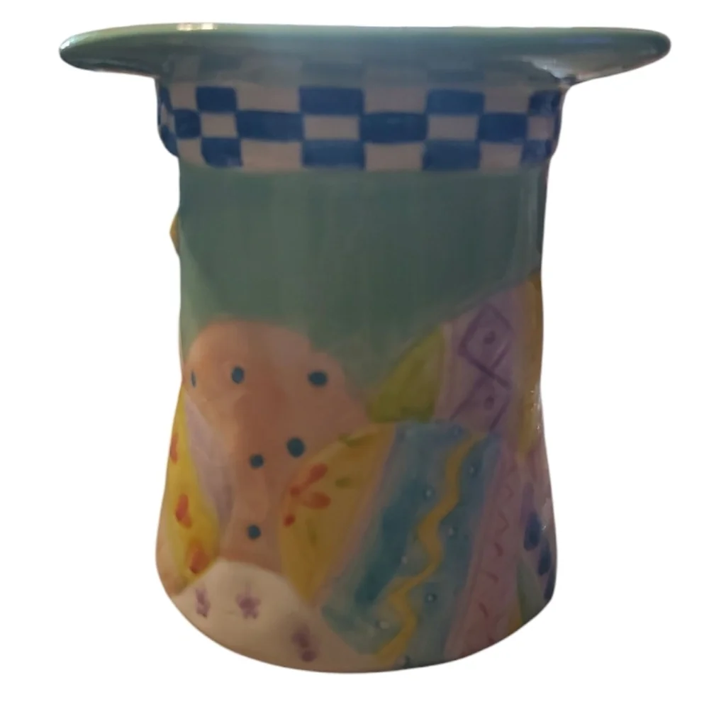 WCL Ceramic Easter Green, Blue, Pink, Yellow, Blue Vase